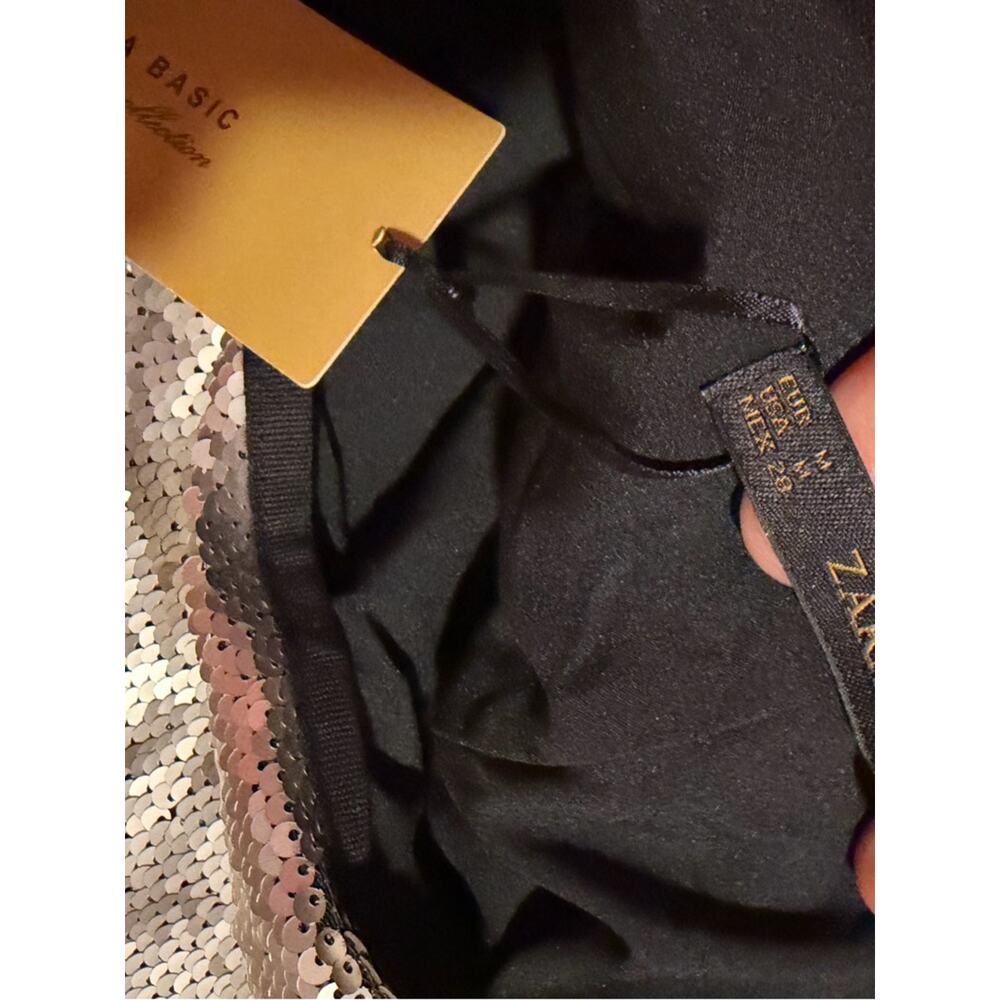 NEW Zara Sequin Mini Skirt Size Medium - Picture 6 of 8